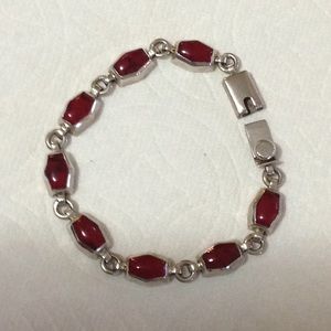 Silver & Red Jasper bracelet